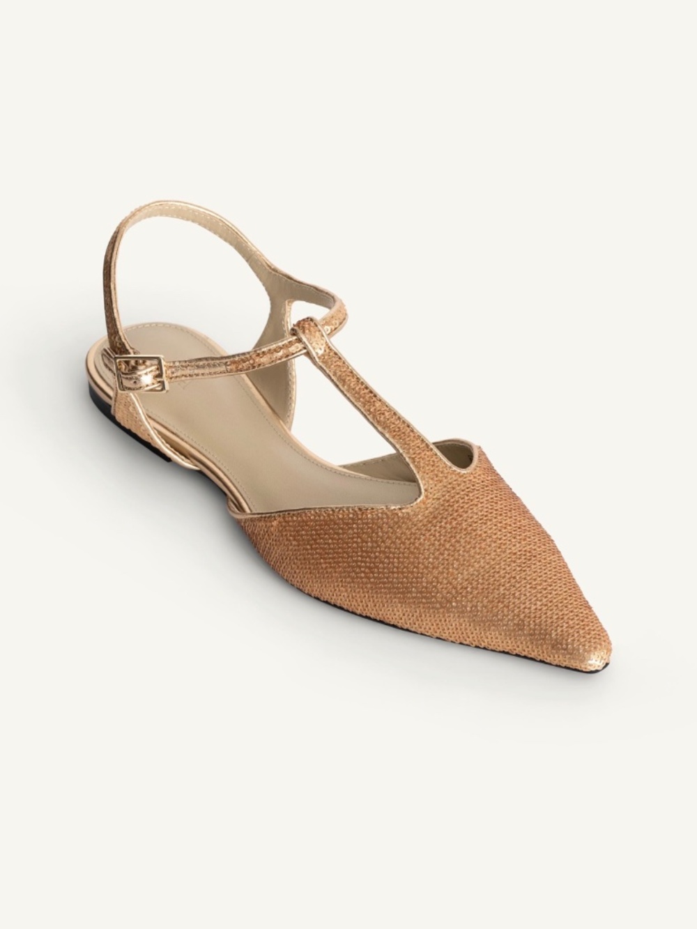 ZARA LIMITED EDITION GOAT LEATHER SEQUIN FLATS SIZE 9 (40)